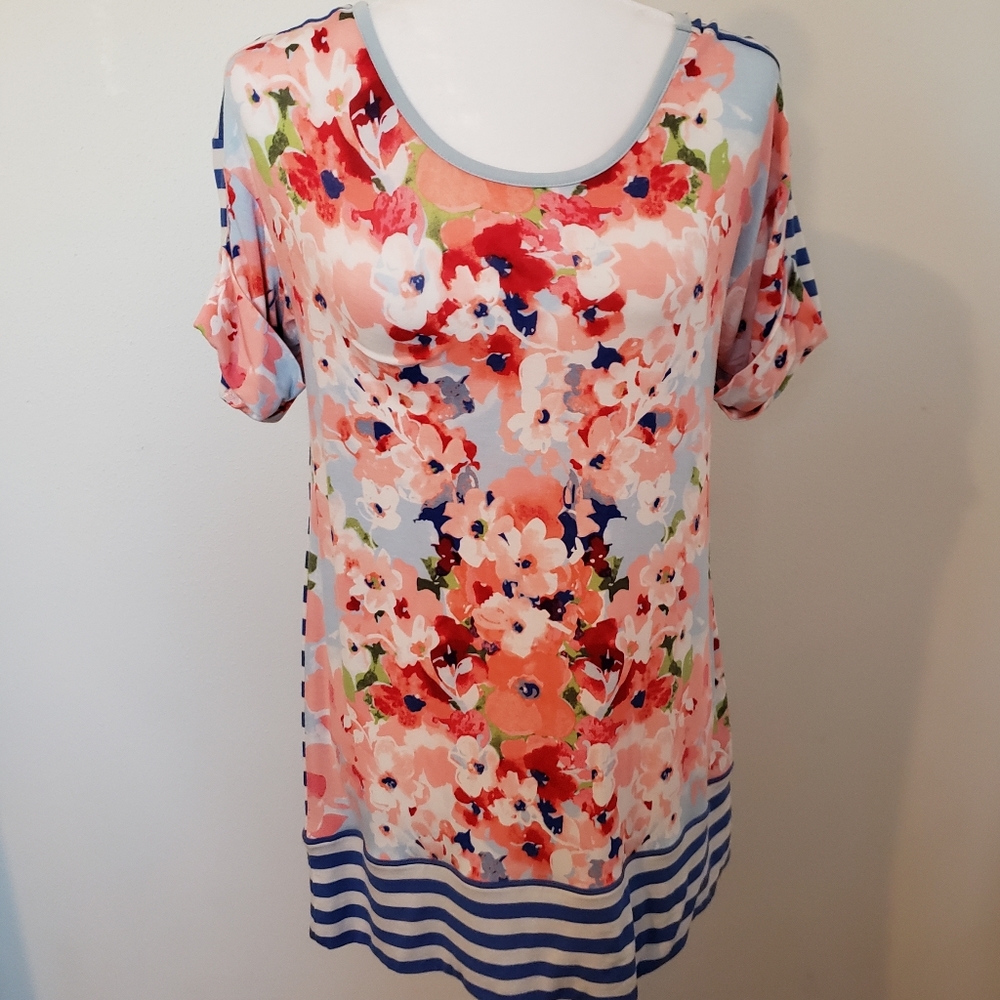 Matilda Jane Medium Floral Stripe Tunic